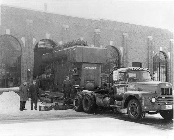 Murphy Rigging moving a Nordberg generator in the late 1970s.